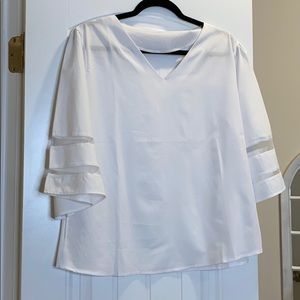 Bell sleeve white blouse